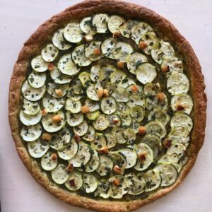 Tarte pesto-courgettes