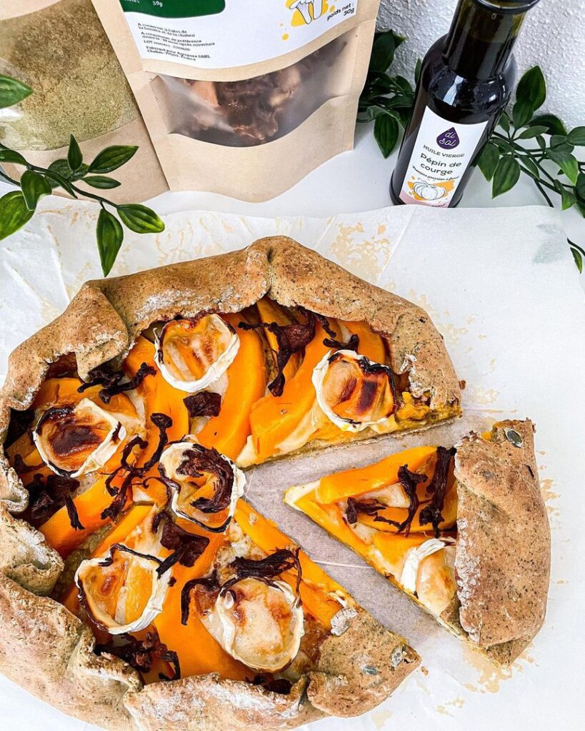 Tarte rustique potimarron et chèvre