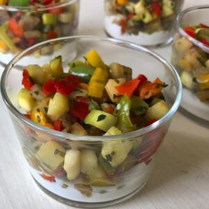 Ratatouille à l&rsquo;estragon et chèvre frais