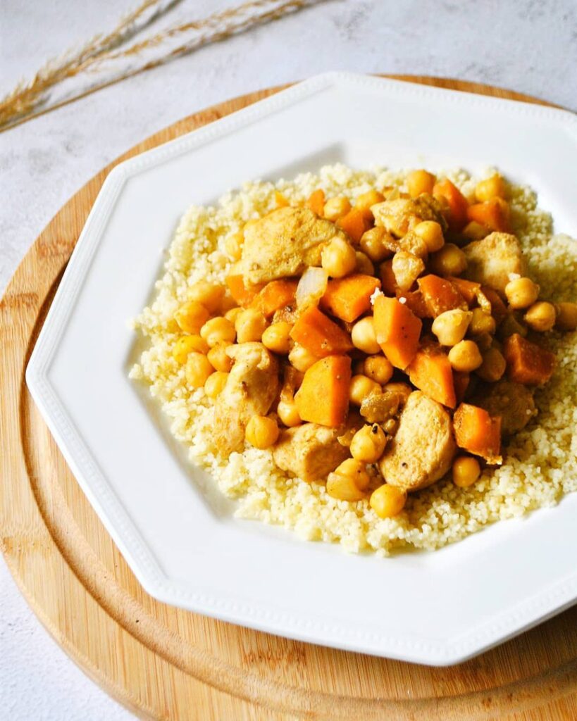 Couscous étudiant poulet carottes pois chiches