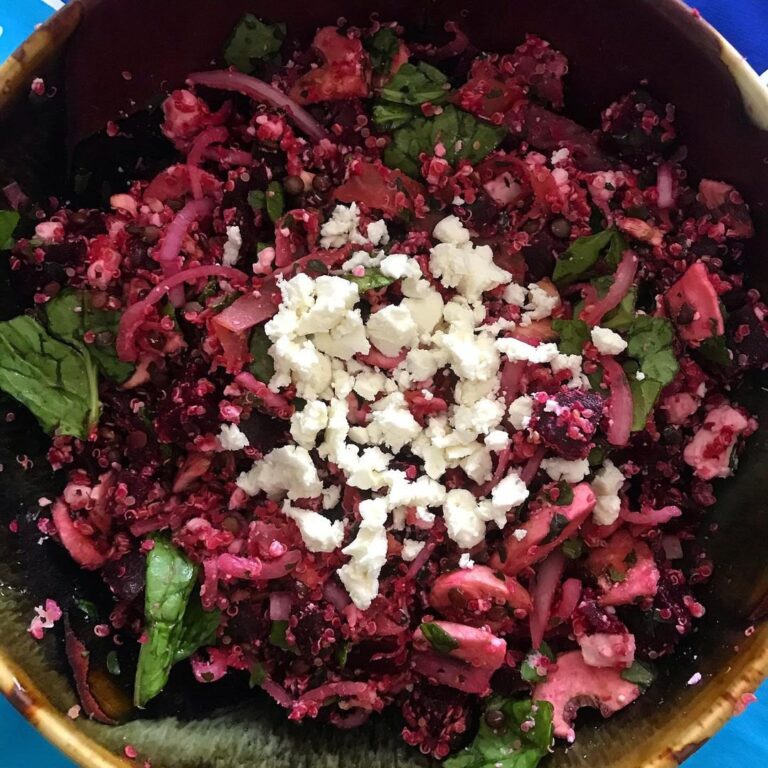 Salade betterave-champignons-feta