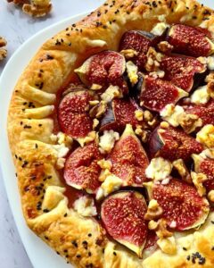Tarte express figue, feta, miel et noix