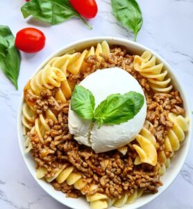 Pâtes bolognaises burrata