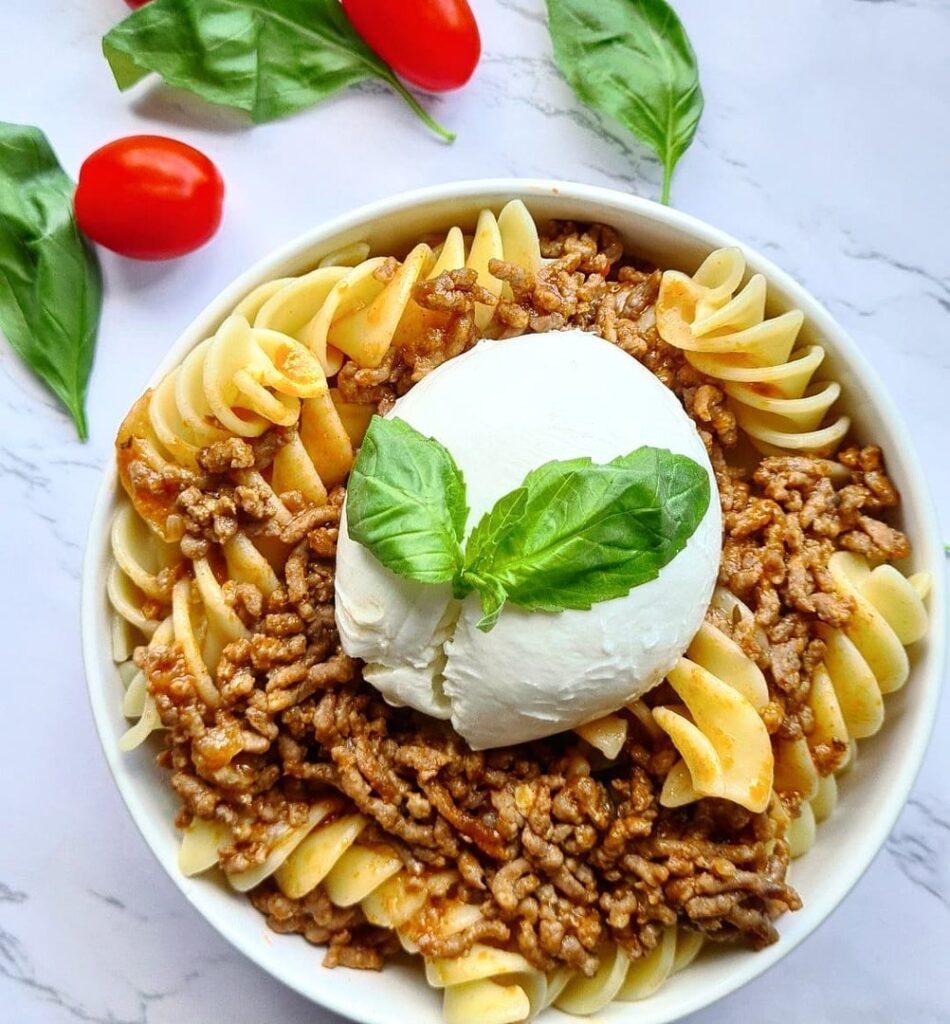 Pâtes bolognaises burrata