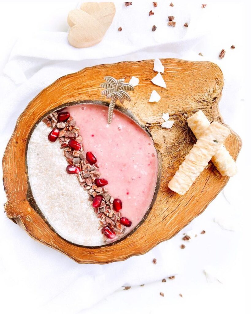 Chia pudding framboise banane