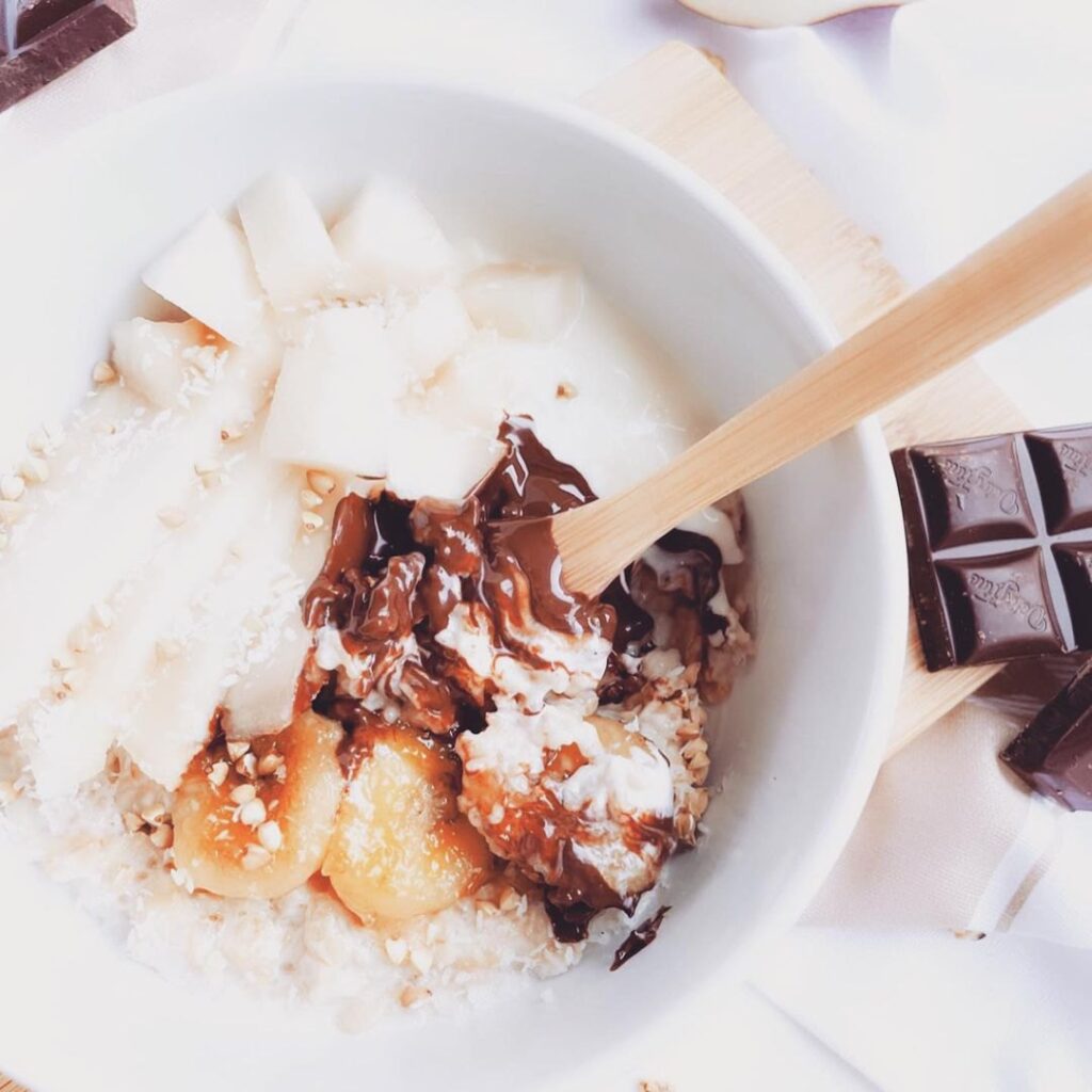 Porridge poire choco