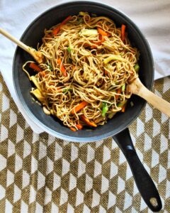 Wok de nouilles aux légumes