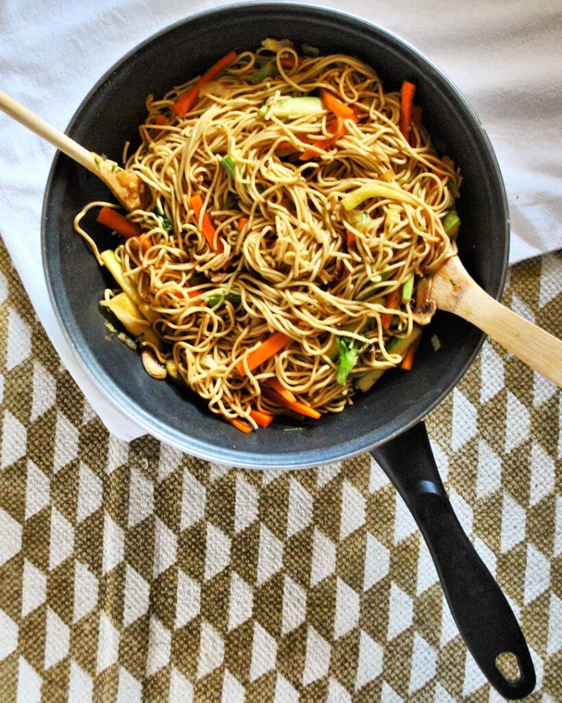 Wok de nouilles aux légumes