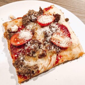 Pizza streak haché