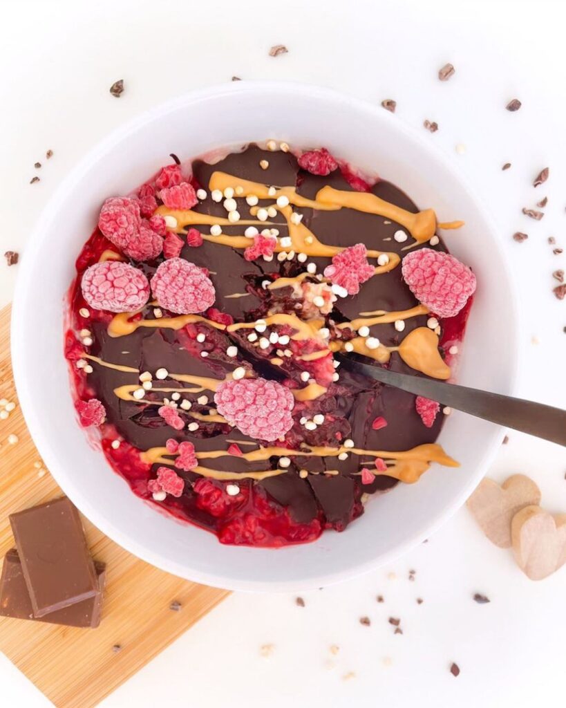 Porridge coque choco framboise