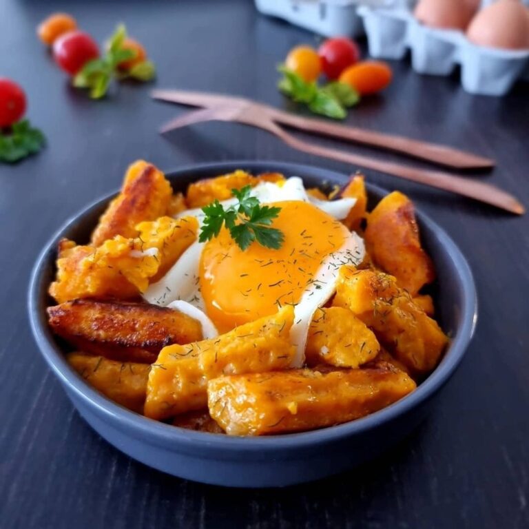 Gnocchis de potimarron et œuf coulant