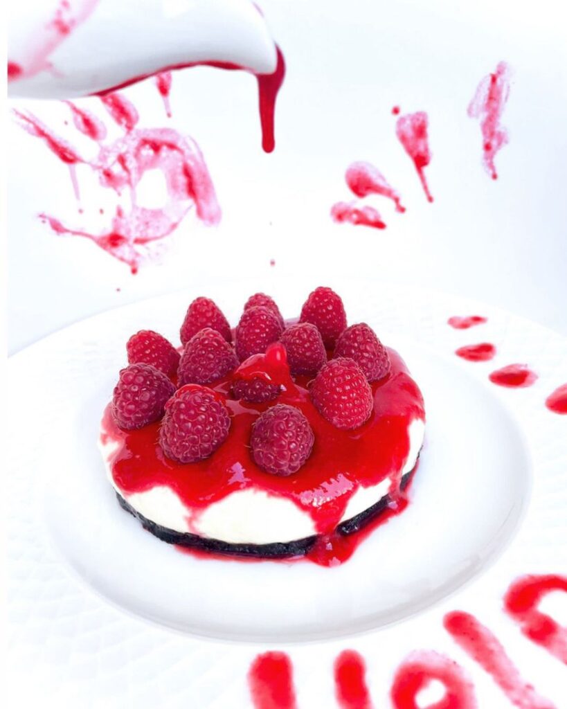 Cheesecake aux framboises spécial Halloween