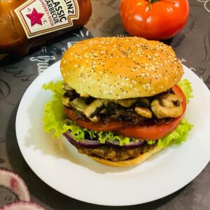 Burger végétarien aux aubergines