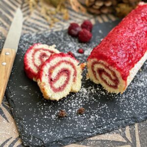 Bûche à la confiture de framboise