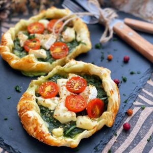 Mini tartes aux épinard et fromage de chèvre