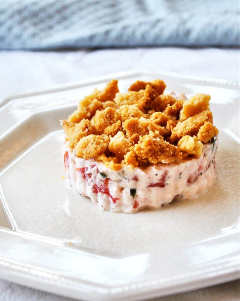 Crumble tomates chèvre frais
