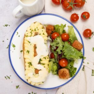 Salchicha de queso con patatas!