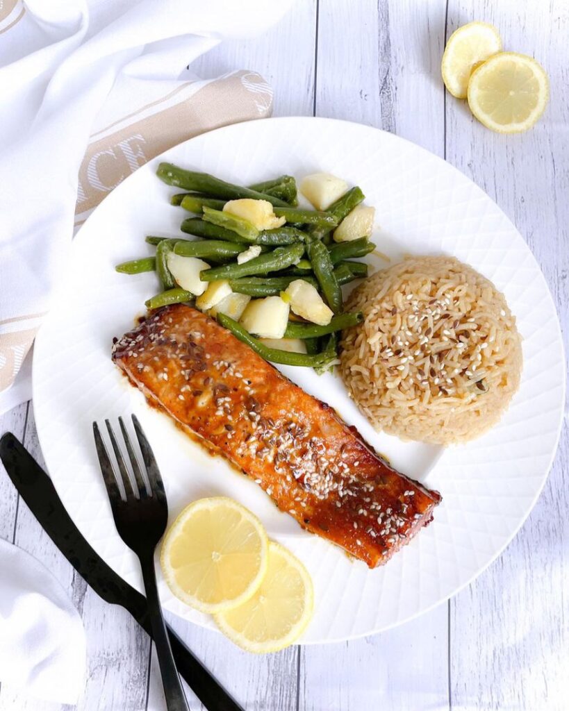 Saumon au four sauce soja et miel