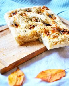 Foccacia chèvre miel noix