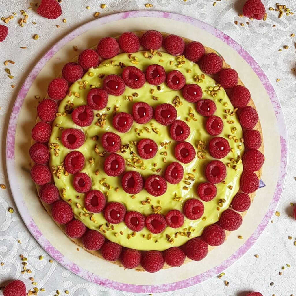 Tarte framboise pistache