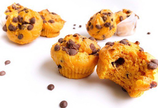 Muffin à la patate douce et aux pépites de chocolat