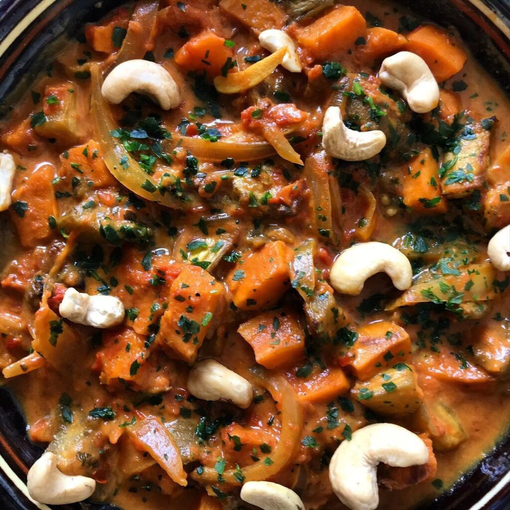 Curry d&rsquo;aubergine et de patate douce