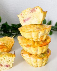 Egg muffins courgette lardons
