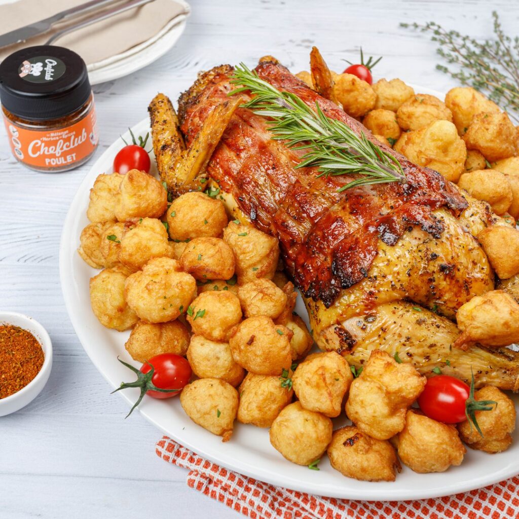 Le poulet rôti farci