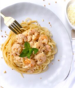 Pâtes crevettes saumon