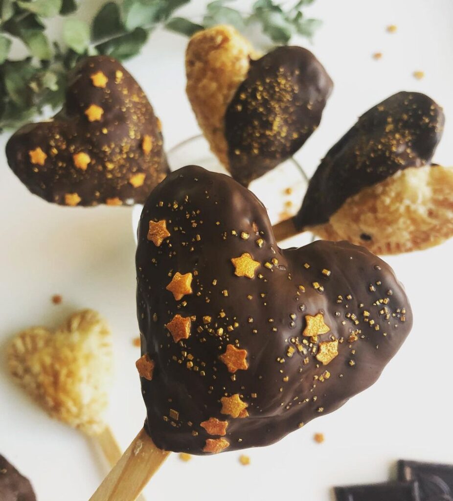 Sucette coeur choco-banane