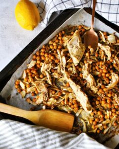 Blanc de poulet au fenouil et pois chiches rôtis