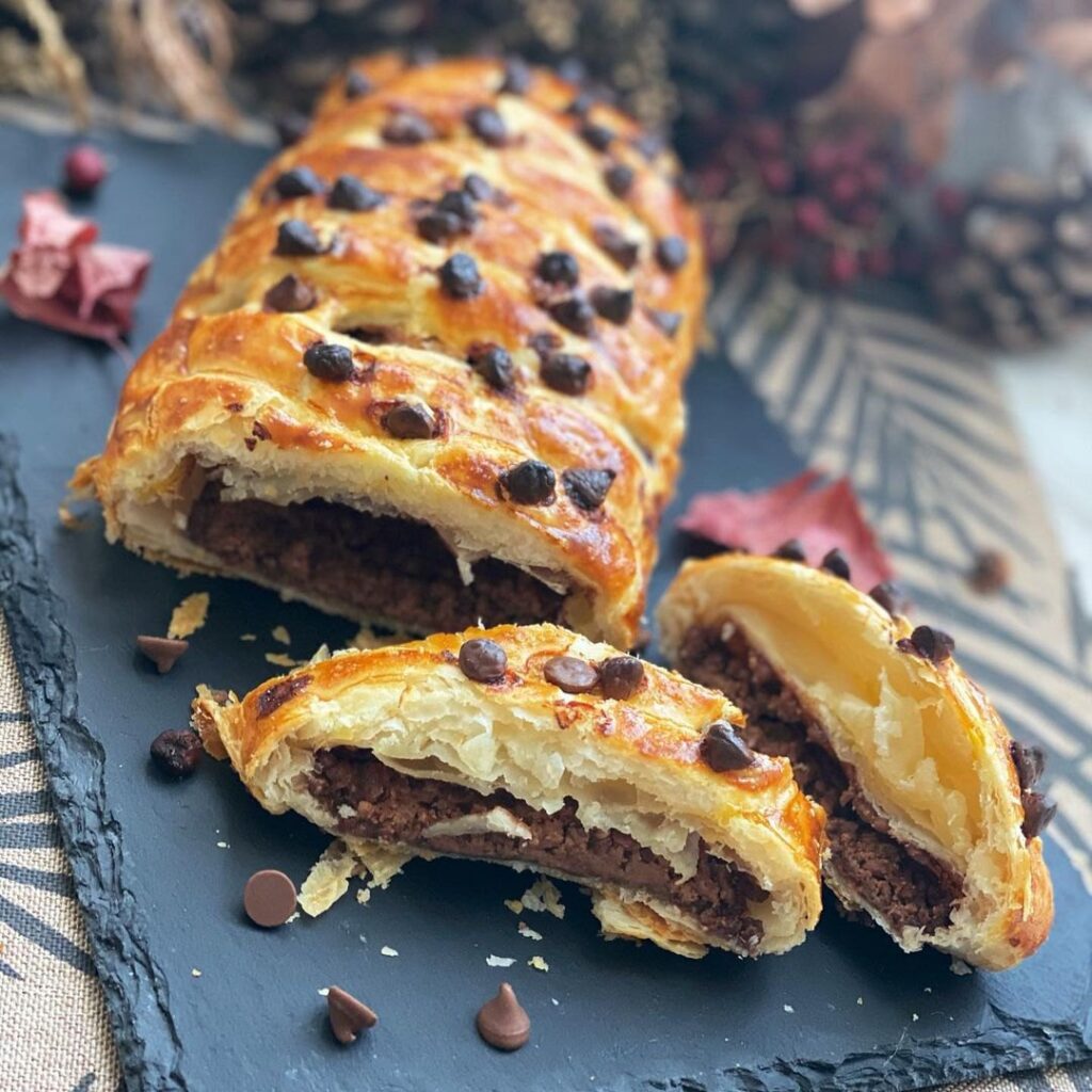 Roulé feuilleté au chocolat