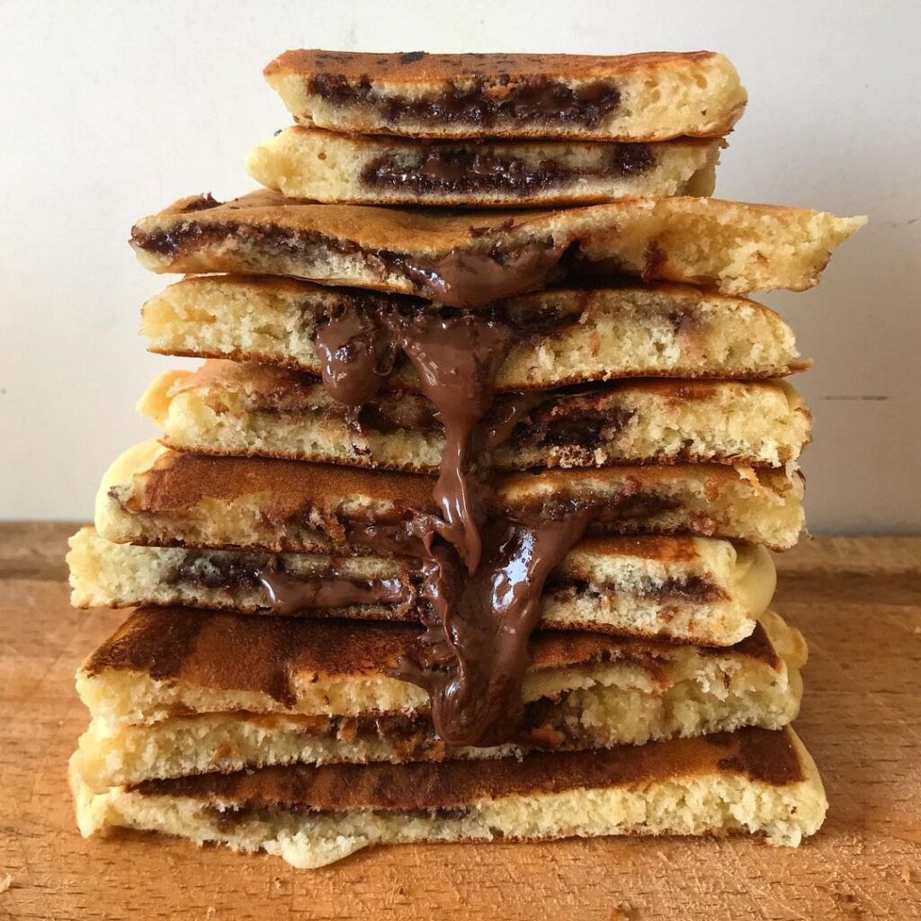 Pancakes fourrés au Nutella