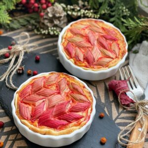 Mini-tartes à la rhubarbe