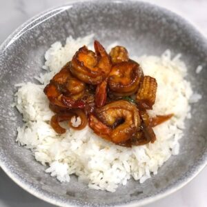 Wok de crevettes aux légumes