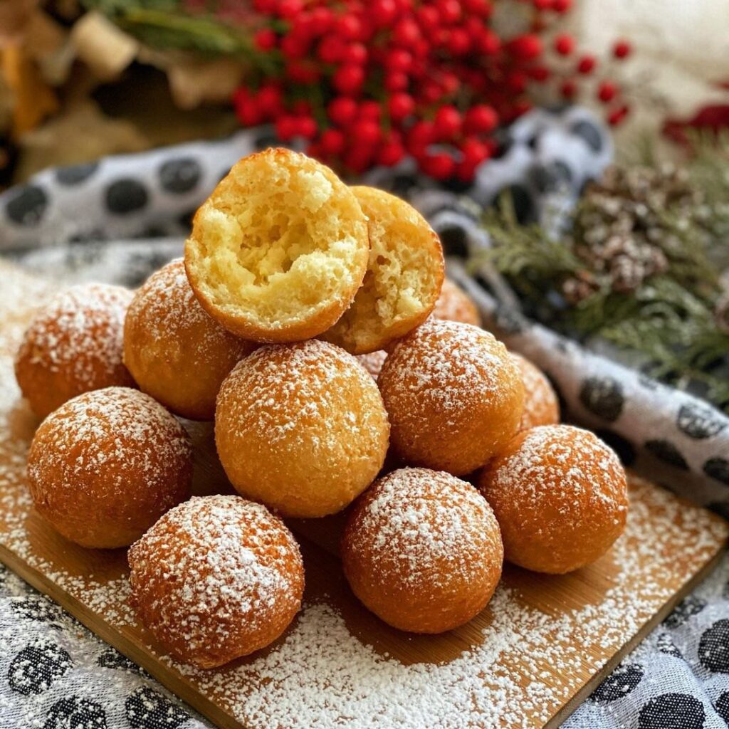 Boules de beignets sucrés