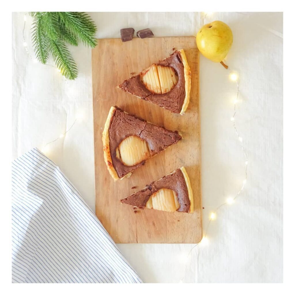 Tarte amandine poires – chocolat