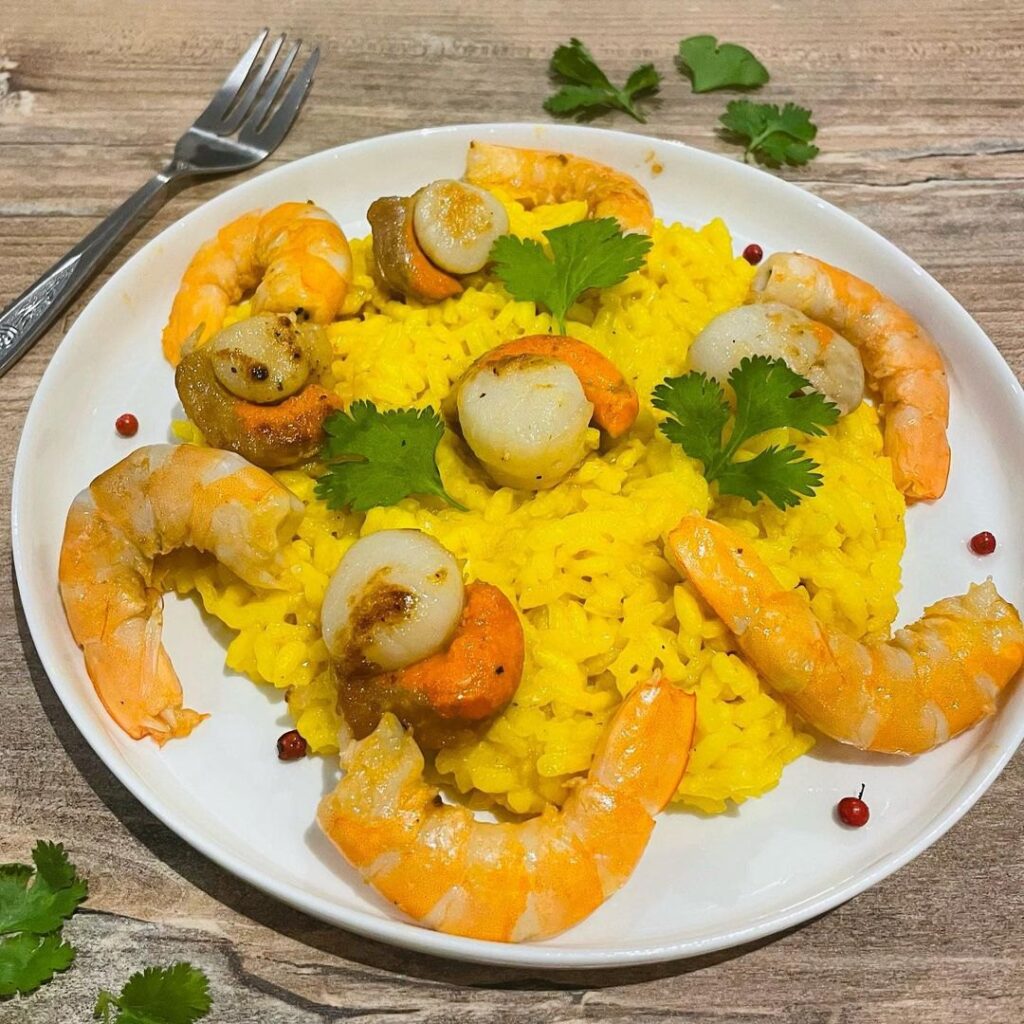 Risotto aux saint-jacques et crevettes
