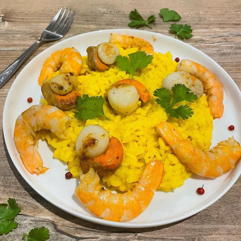Risotto aux saint-jacques et crevettes