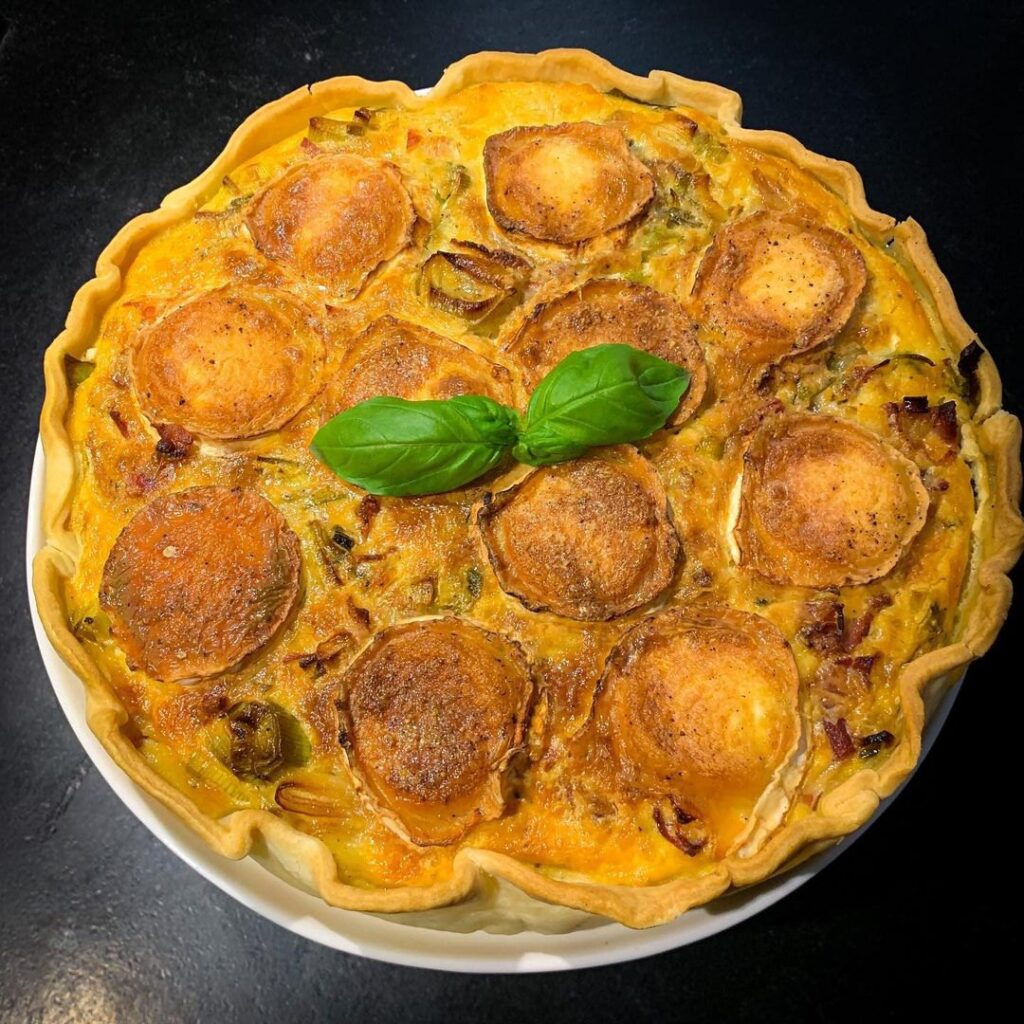 Quiche chèvre poireaux bacon