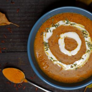 Velouté potimarron riz rouge