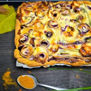 Tarte colorée carottes courgettes
