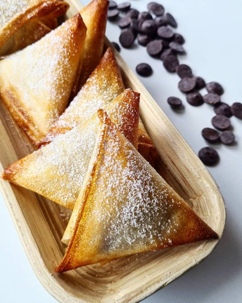 Samoussa banane et pâte à tartiner