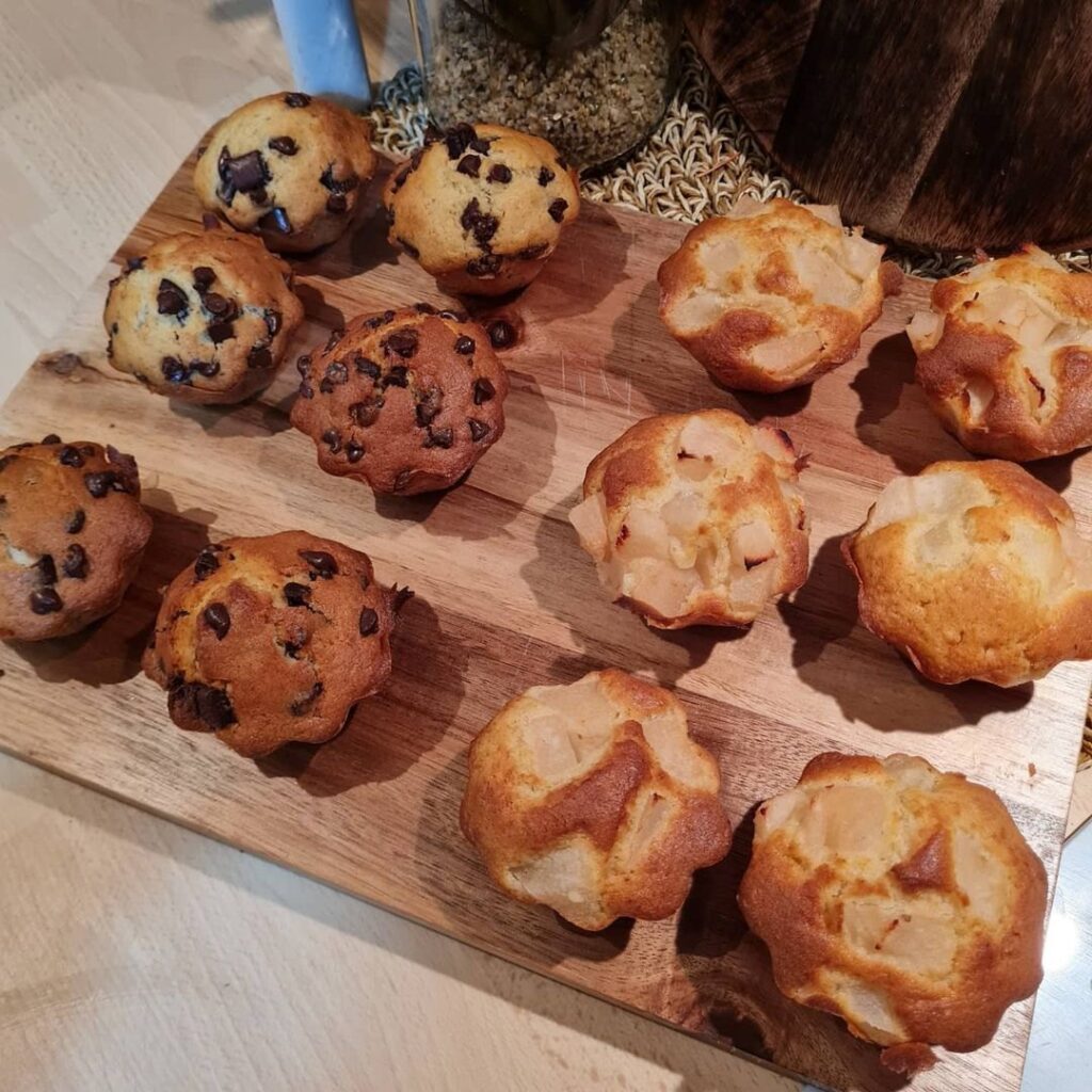 Muffins poires et pépites de chocolat