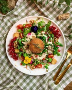 Salade de crottins de chèvre panés Salade de crottins de chèvre panés