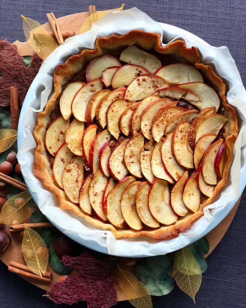 Tarte aux pommes base praliné