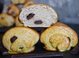 Pain au chocolat brioché sans beurre