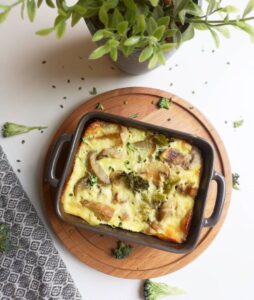 Flan au brocoli et champignons