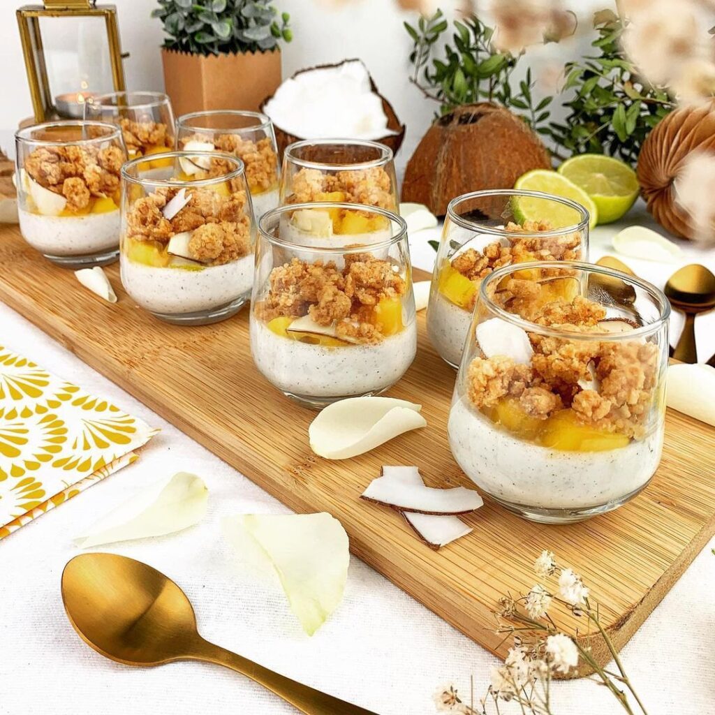 Verrine mangue et noix de coco