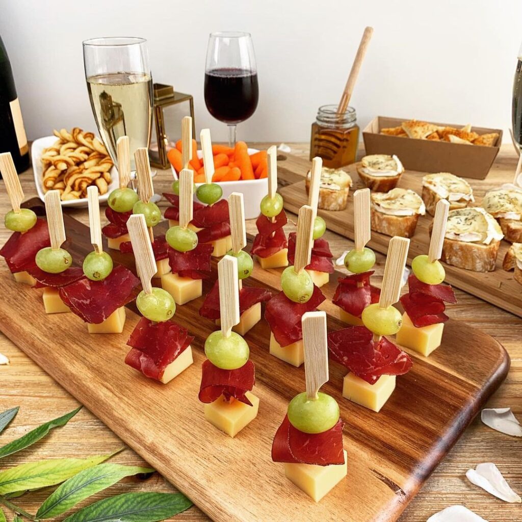Brochettes comté viande de grisons